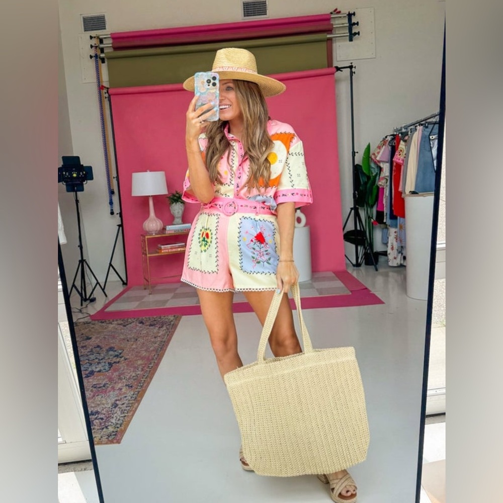 Colorful Embroidered Two-Piece Set